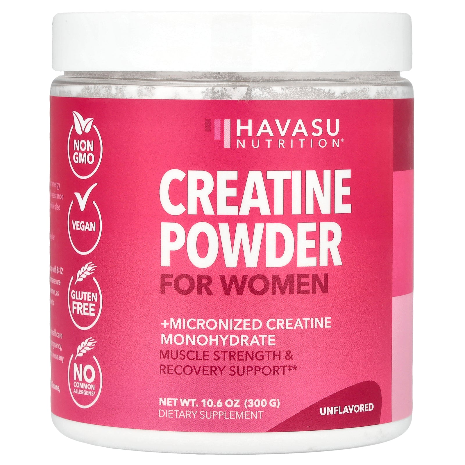 Havasu Nutrition, Creatine Powder For Women, Unflavored, 10.6 oz (300 g)