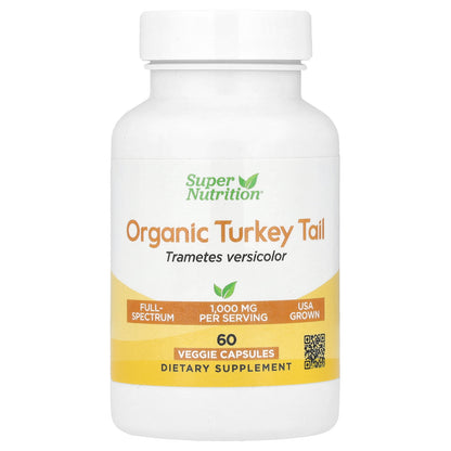 Super Nutrition, Organic Turkey Tail Mushroom, 60 Veggie Capsules