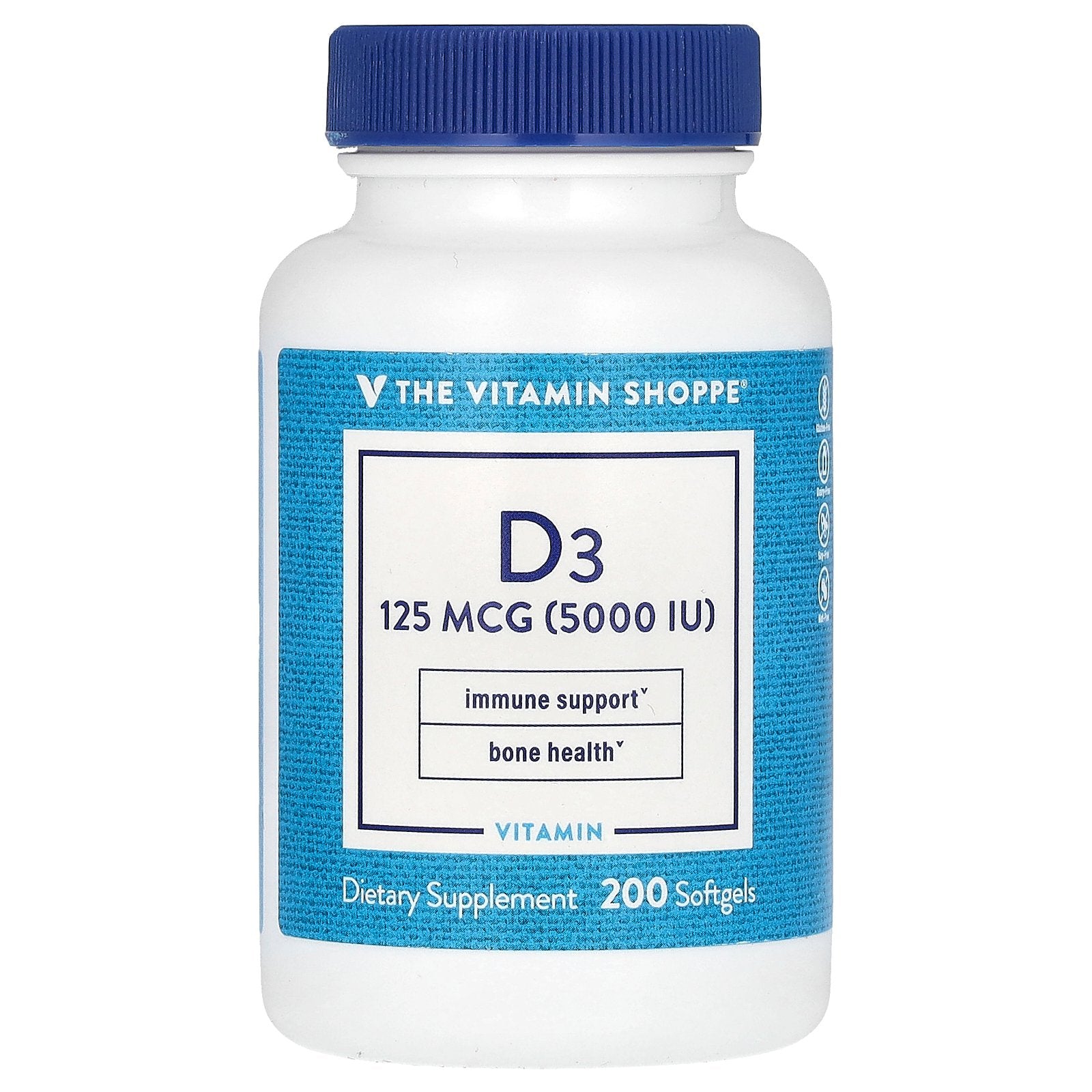 The Vitamin Shoppe, Vitamin D3, 125 mcg (5,000 IU), 200 Softgels