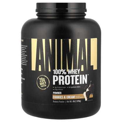 Animal, 100% Whey Protein™ Powder, Cookies & Cream, 4 lb (1.81 kg)