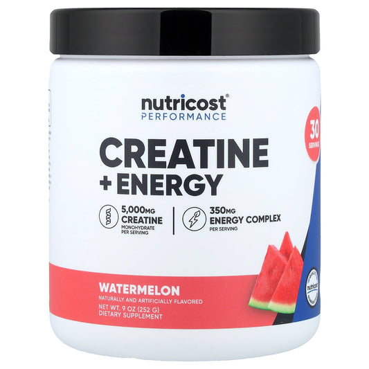 Nutricost, Performance, Creatine + Energy, Watermelon, 9 oz (252 g)