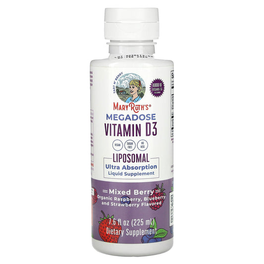 MaryRuth's, Megadose Vitamin D3, Liposomal, Mixed Berry, 4,000 IU, 7.6 fl oz (225 ml)