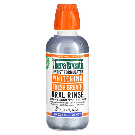 TheraBreath, Whitening Fresh Breath Oral Rinse, Dazzling Mint, 16 fl oz (473 ml)