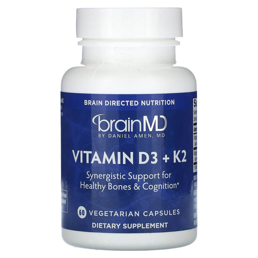 BrainMD, Vitamin D3 + K2, 60 Vegetarian Capsules