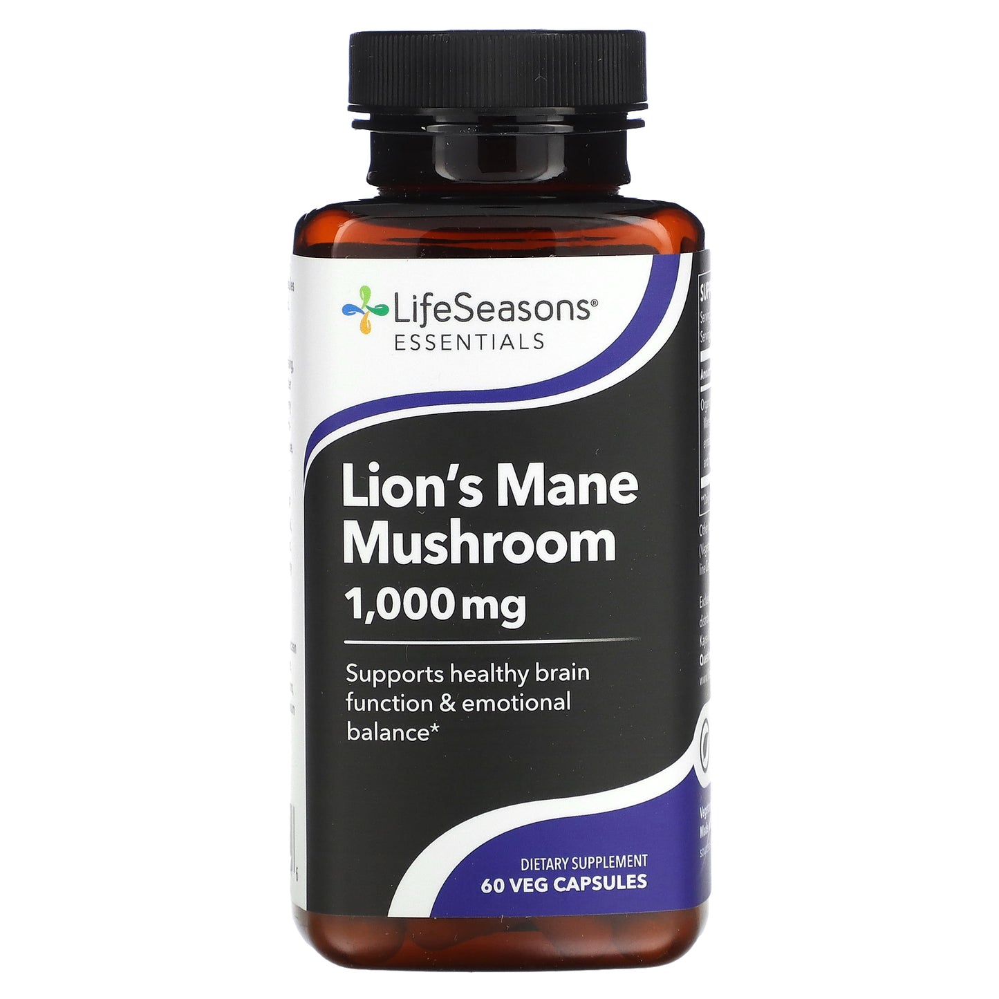 LifeSeasons, Lion's Mane Mushroom, 60 Veg Capsules (500 mg per Capsule)