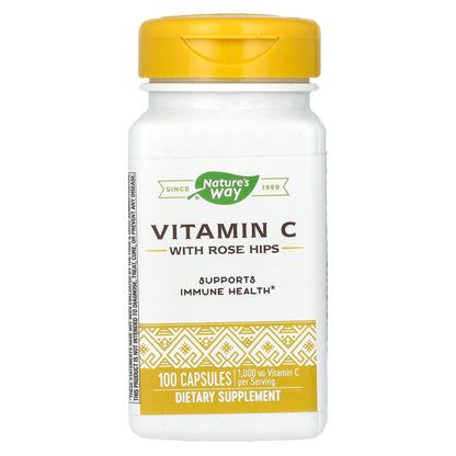 Nature's Way, Vitamin C With Rose Hips, 100 Capsules