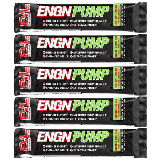 EVLution Nutrition, ENGN® Pump, Cherry Limeade, 5 Packets, 0.32 oz (9 g) Each