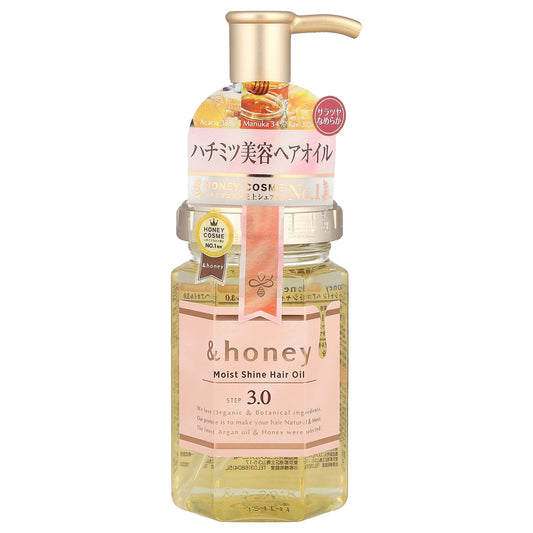&honey, Moist Shine Hair Oil, Bulgarian Fairy Rose Honey, 3.4 oz (100 ml)