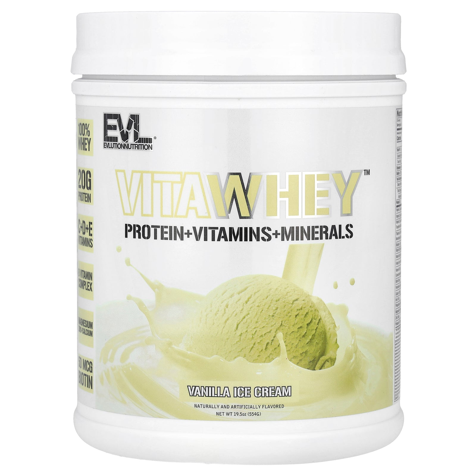 EVLution Nutrition, VitaWhey™, Vanilla Ice Cream, 19.5 oz (554 g)