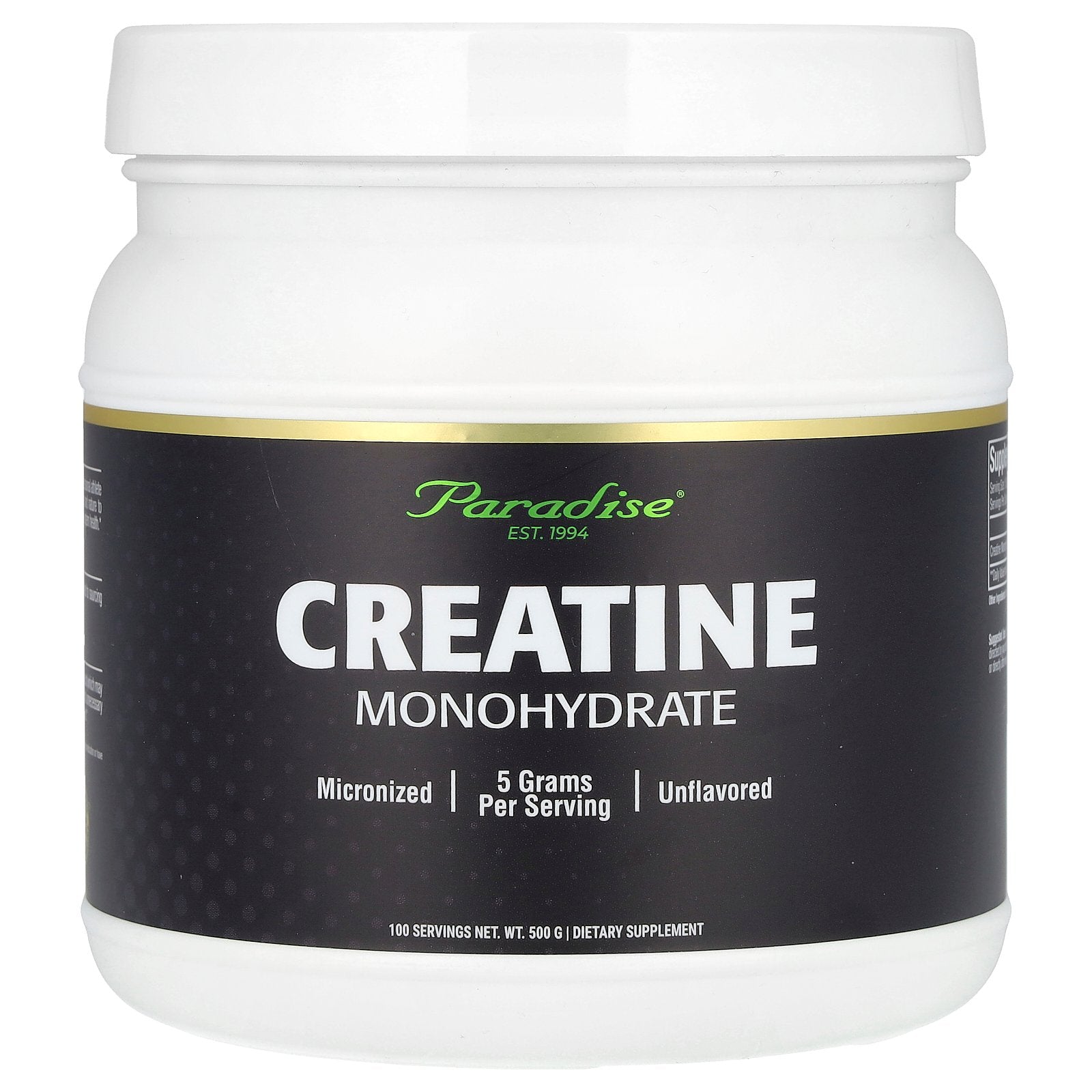 Paradise Herbs, Creatine Monohydrate, Unflavored, 500 g