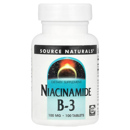 Source Naturals, Niacinamide B-3, 100 mg, 100 Tablets