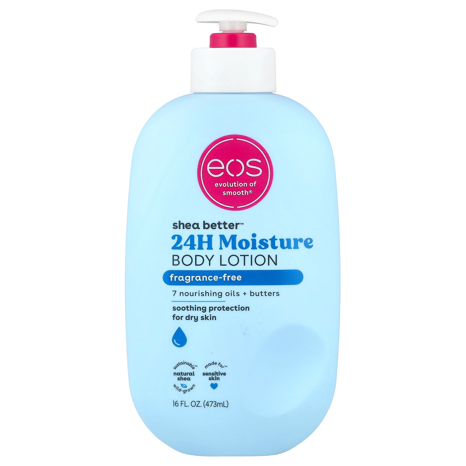 EOS, Shea Better™, 24H Moisture Body Lotion, Fragrance-Free, 16 fl oz (473 ml)
