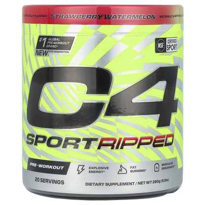 C4 / Cellucor, C4® Sport Ripped, Pre-Workout, Strawberry Watermelon, 9.9 oz (280 g)