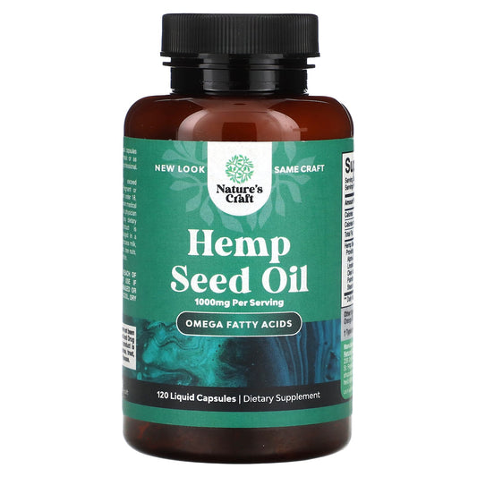 Nature's Craft, Hemp Seed Oil, 120 Liquid Capsules (500 mg per Capsule)