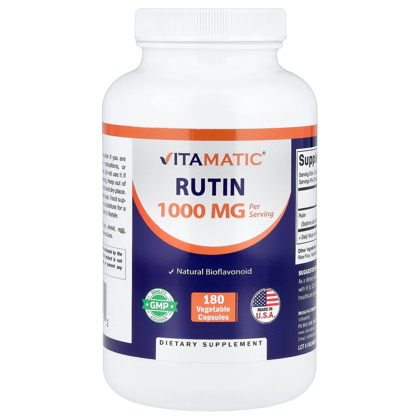 Vitamatic, Rutin, 180 Vegetable Capsules (500 mg per Capsule)
