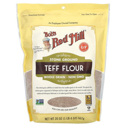 Bob's Red Mill, Teff Flour, Whole Grain, Gluten Free, 20 oz ( 567 g)