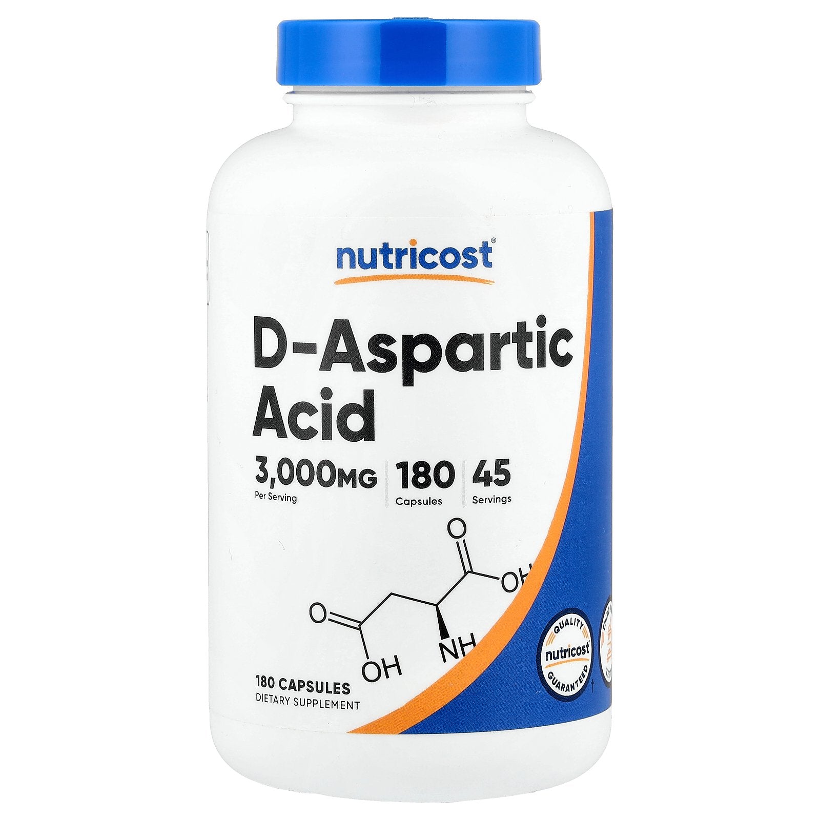 Nutricost, D-Aspartic Acid , 180 Capsules (750 mg per Capsule)