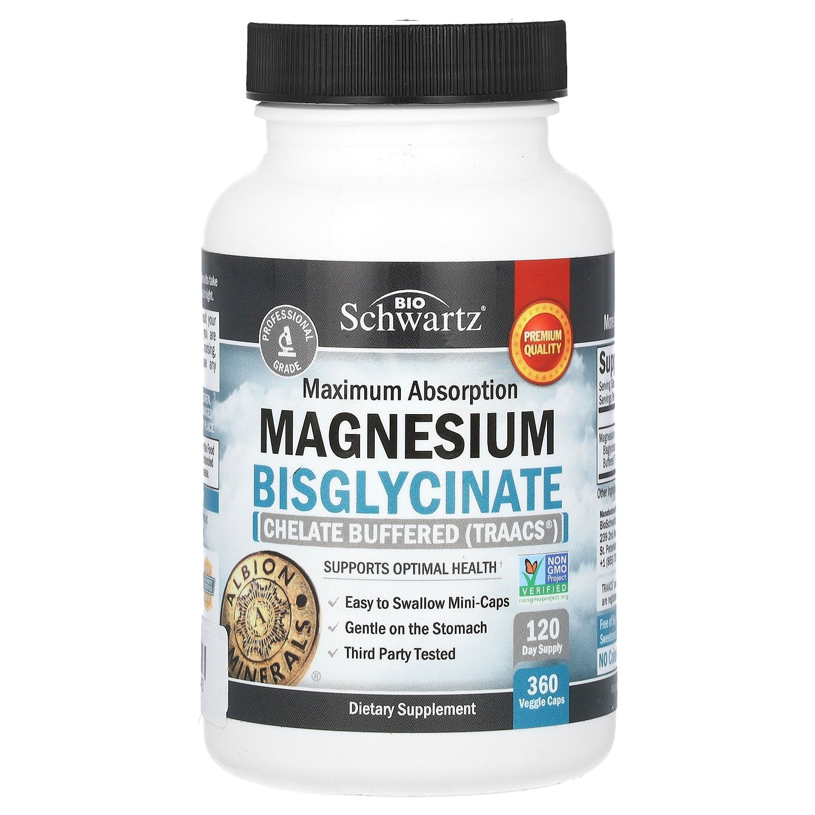 BioSchwartz, Maximum Absorption Magnesium Bisglycinate, 360 Veggie Caps