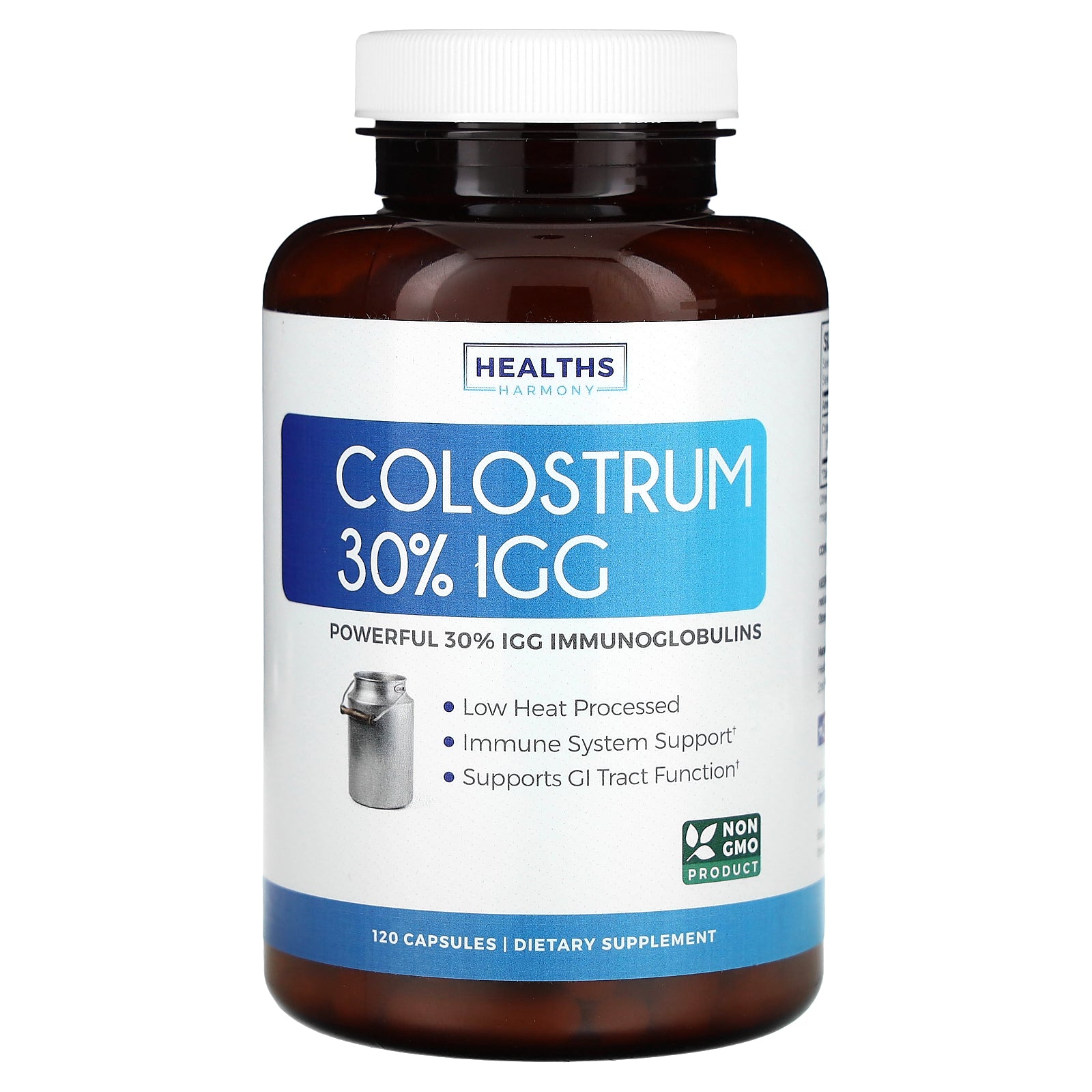 Healths Harmony, Colostrum 30% IGG, 120 Capsules (500 mg per Capsule)