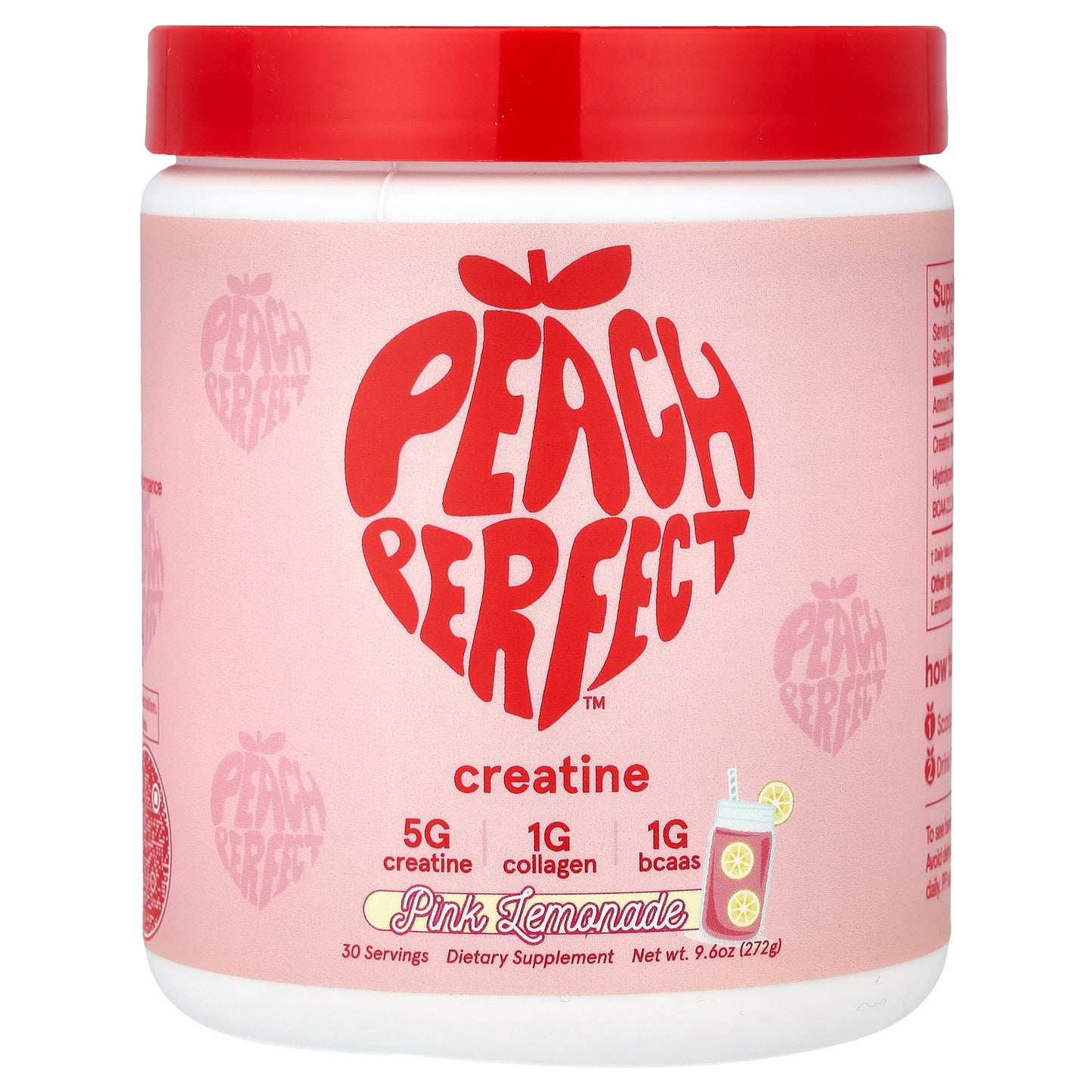 Peach Perfect, Creatine, Pink Lemonade, 9.6 oz (272 g)