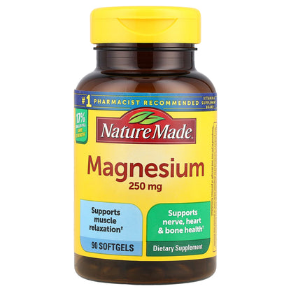 Nature Made, Magnesium, 250 mg, 90 Softgels