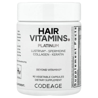 Codeage, Hair Vitamins, Platinum, 90 Vegetable Capsules