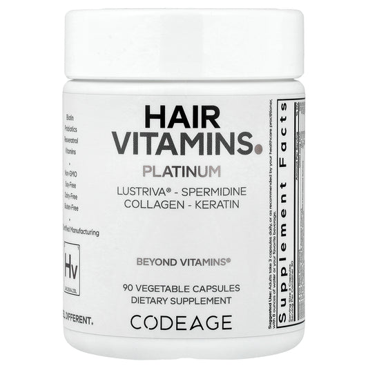 Codeage, Hair Vitamins, Platinum, 90 Vegetable Capsules