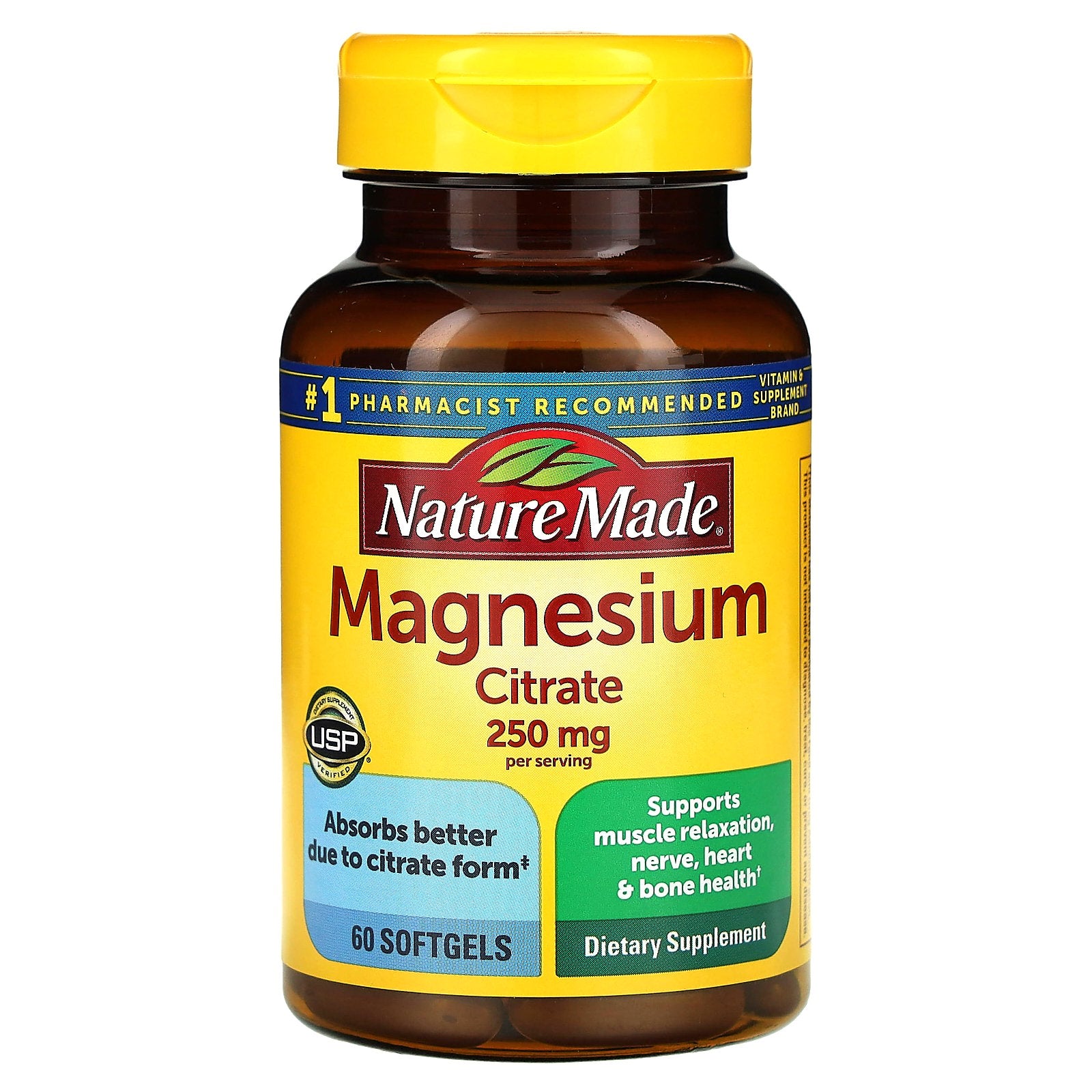 Nature Made, Magnesium Citrate, 60 Softgels (125 mg per Softgel)