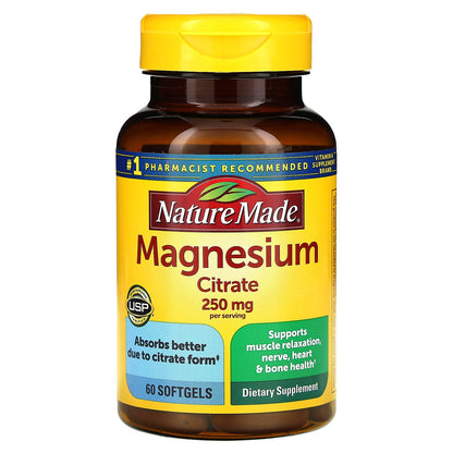 Nature Made, Magnesium Citrate, 60 Softgels (125 mg per Softgel)