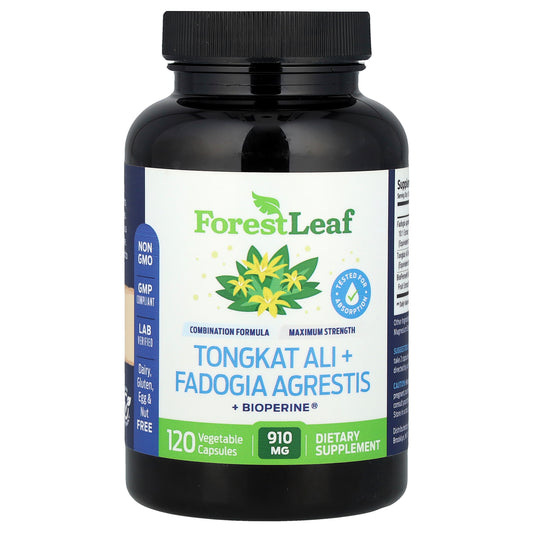 Forest Leaf, Tongkat Ali + Fadogia Agrestis + BioPerine®, 120 Vegetable Capsules