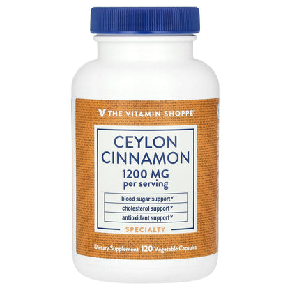 The Vitamin Shoppe, Ceylon Cinnamon, 120 Vegetable Capsules (600 mg per Capsule)