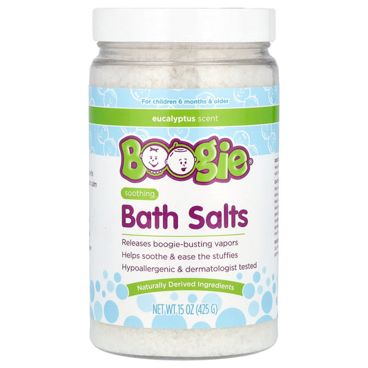 Boogie Wipes, Soothing Bath Salts, Eucalyptus, 15 oz (425 g)