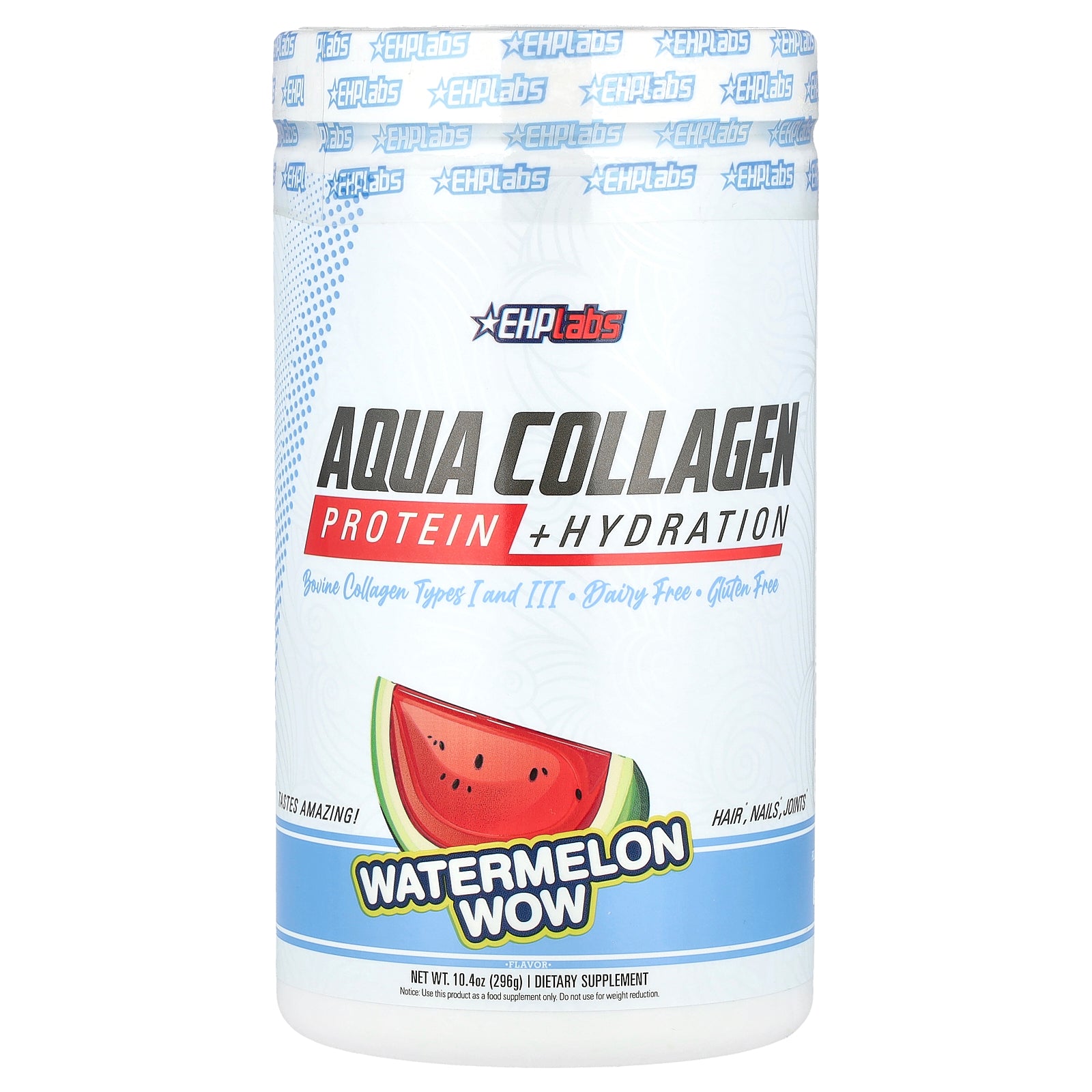 EHPlabs, Aqua Collagen, Protein + Hydration, Watermelon Wow, 10.4 oz (296 g)