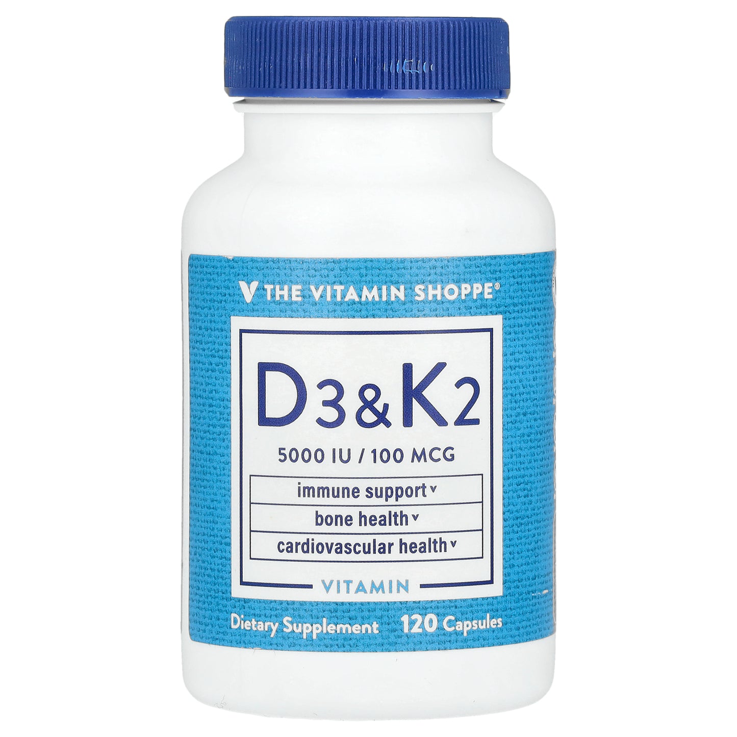 The Vitamin Shoppe, Vitamin D3 & K2, 120 Capsules