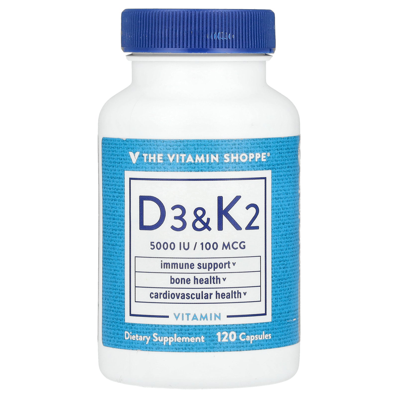 The Vitamin Shoppe, Vitamin D3 & K2, 120 Capsules