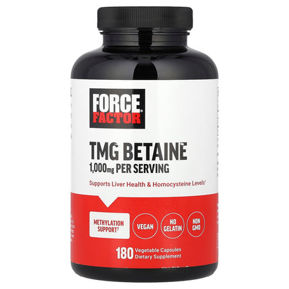 Force Factor, TMG Betaine, 180 Vegetable Capsules (500 mg per Capsule)