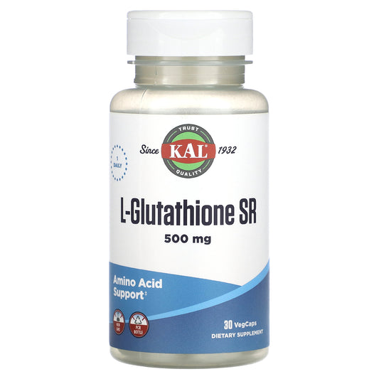KAL, L-Glutathione SR, 500 mg, 30 VegCaps