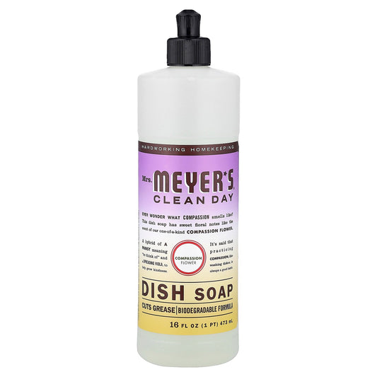 Mrs. Meyers Clean Day, Dish Soap, Compassion Flower, 16 fl oz (473 ml)