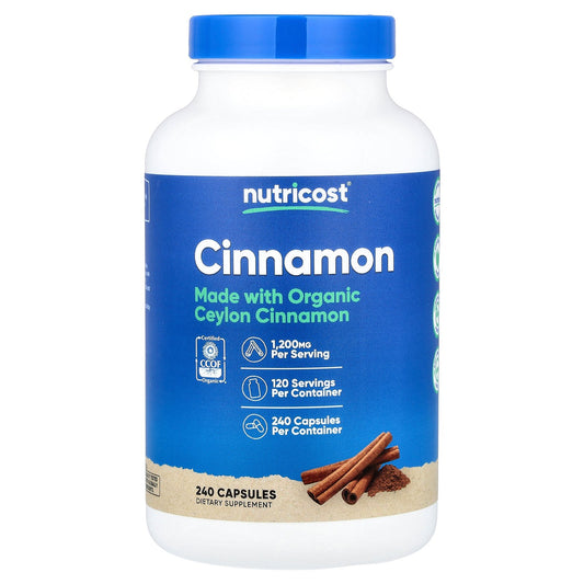 Nutricost, Cinnamon, 240 Capsules (600 mg per Capsule)