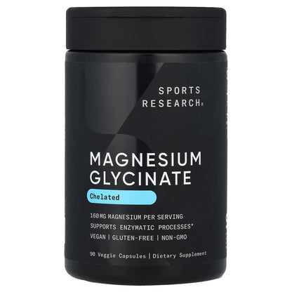 Sports Research, Magnesium Glycinate, 90 Veggie Capsules (80 mg per Capsule)