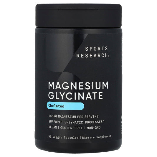 Sports Research, Magnesium Glycinate, 90 Veggie Capsules (80 mg per Capsule)