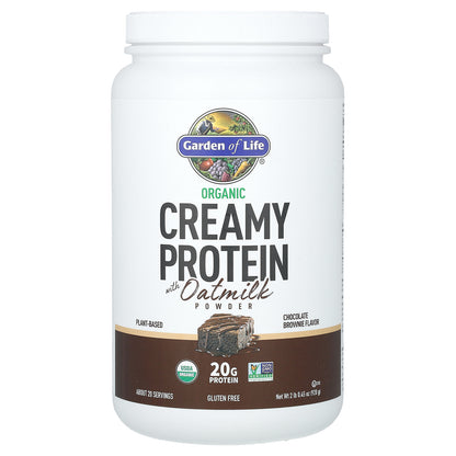 Garden of Life, Organic  Creamy Protein with Oatmilk Powder, Chocolate Brownie, 2 lb 0.45 oz (920 g)