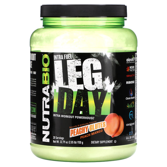 NutraBio, Intra Fuel, Leg Day, Peachy Glutes Peach Mango, 2.05 lb (930 g)