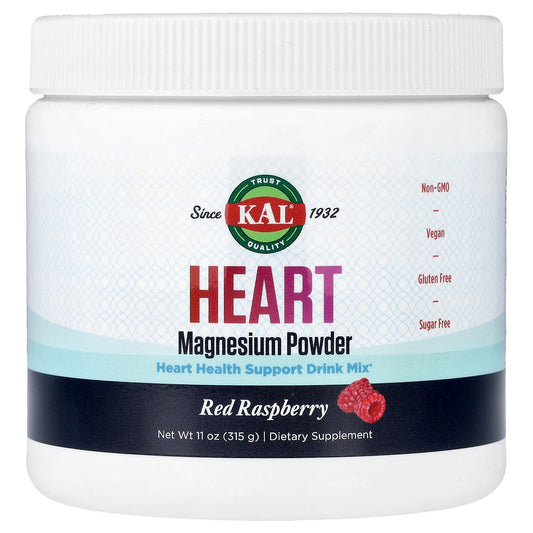 KAL, Heart Magnesium Powder, Red Raspberry, 11 oz (315 g)