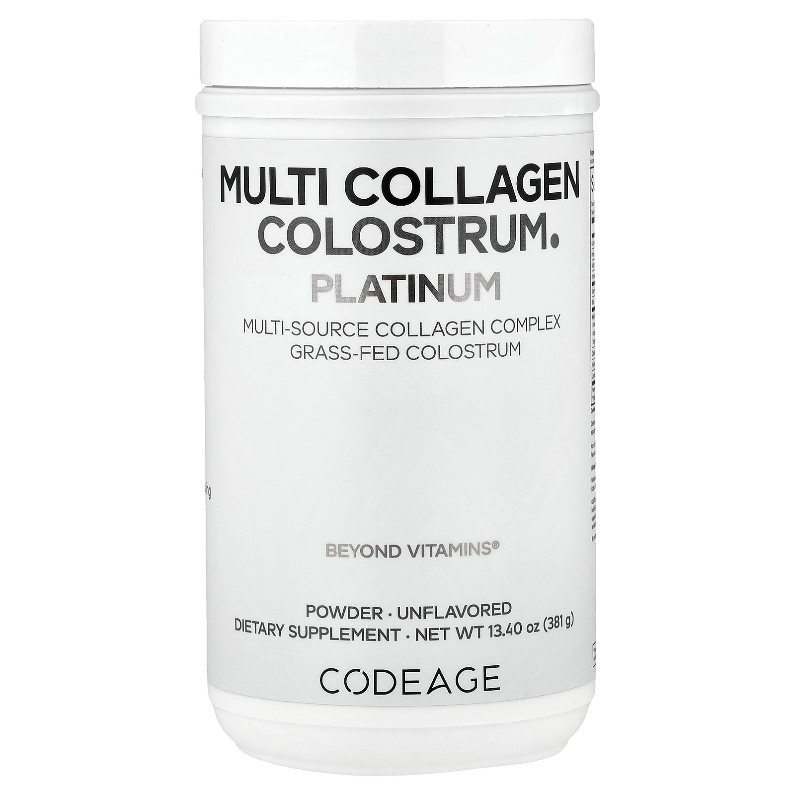 Codeage, Multi Collagen Colostrum Platinum, Unflavored, 13.4 oz (381 g)