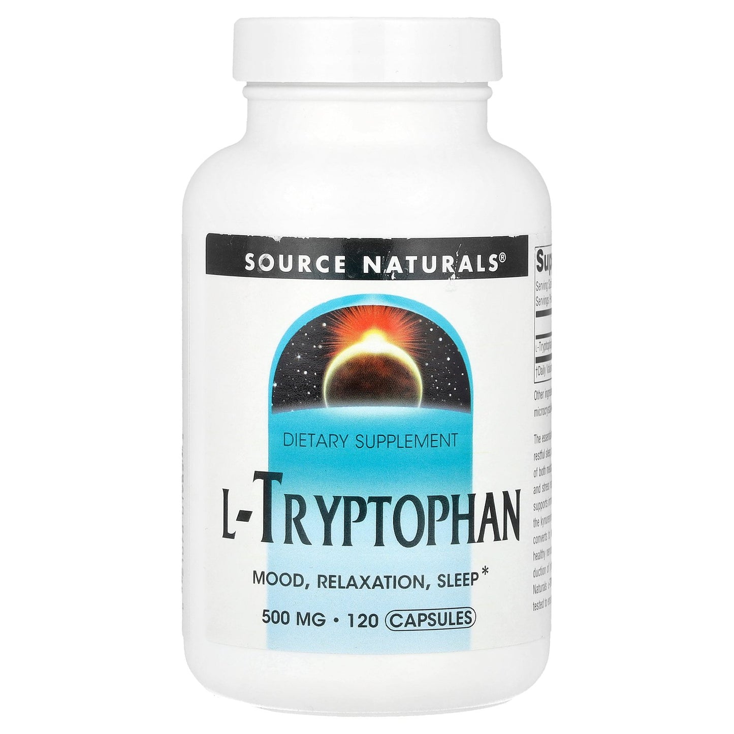 Source Naturals, L-Tryptophan, 500 mg , 120 Capsules