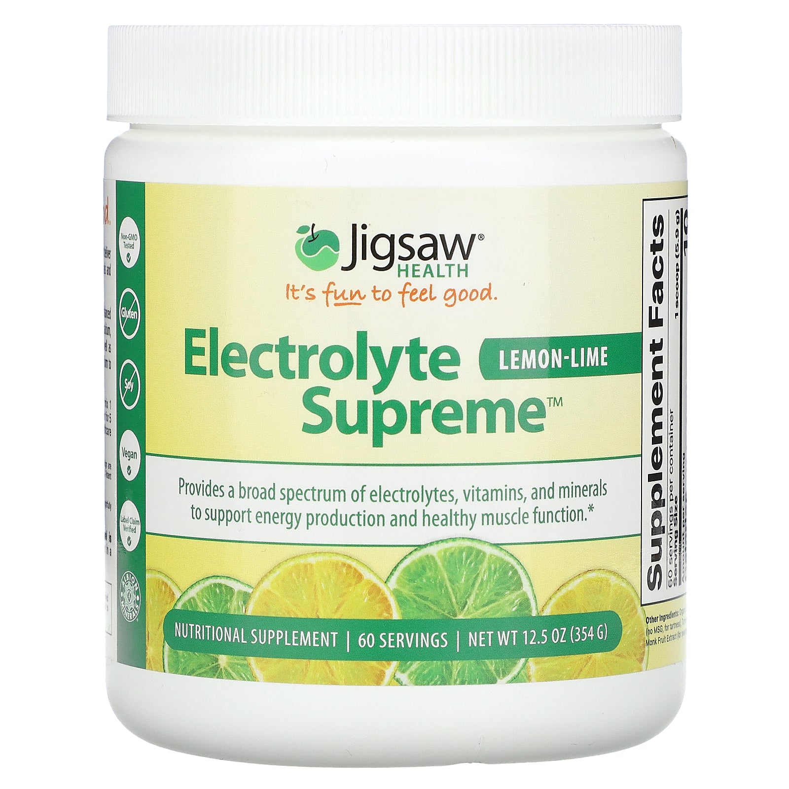 Jigsaw Health, Electrolyte Supreme™, Lemon-Lime, 12.5 oz (354 g)