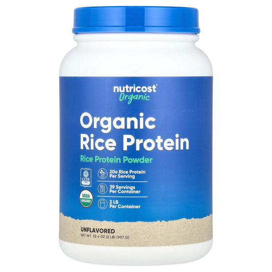 Nutricost, Organic Rice Protein Powder, Unflavored, 2 lb (907 g)