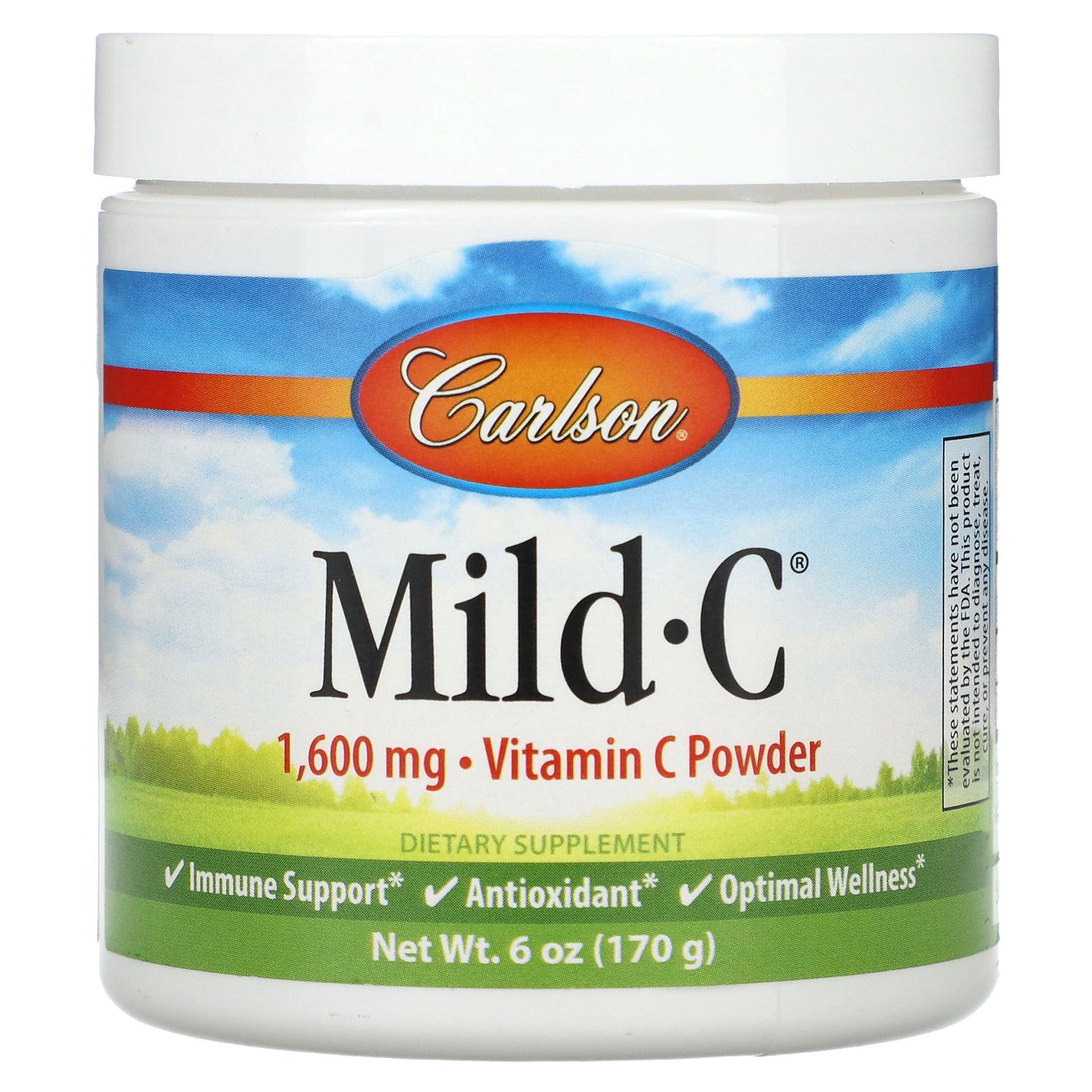 Carlson, Mild-C, Vitamin C Powder, 1,600 mg, 6 oz (170 g)