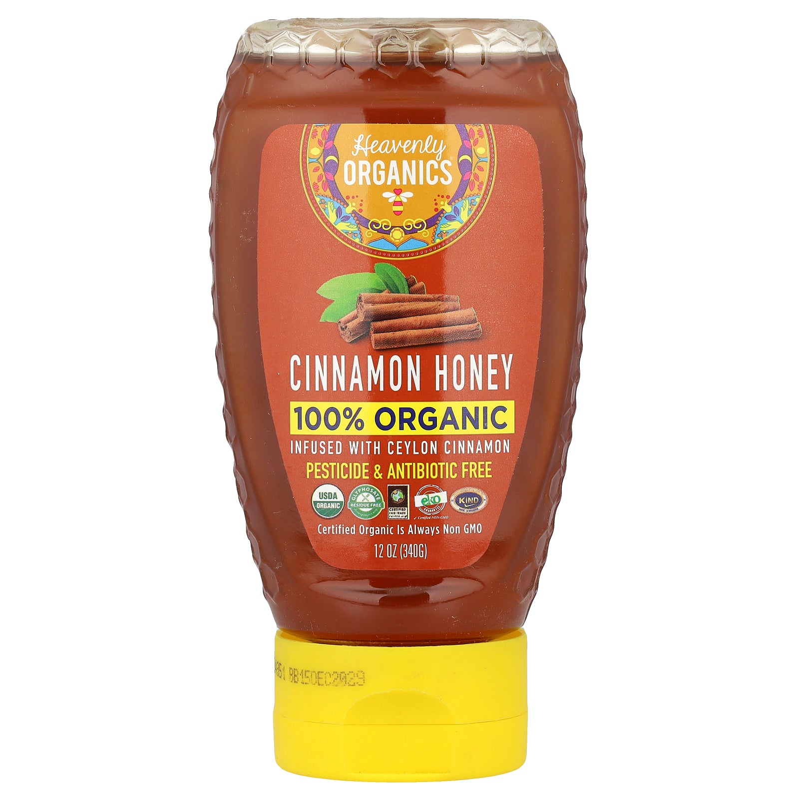 Heavenly Organics, 100% Organic Cinnamon Honey, 12 oz (340 g)